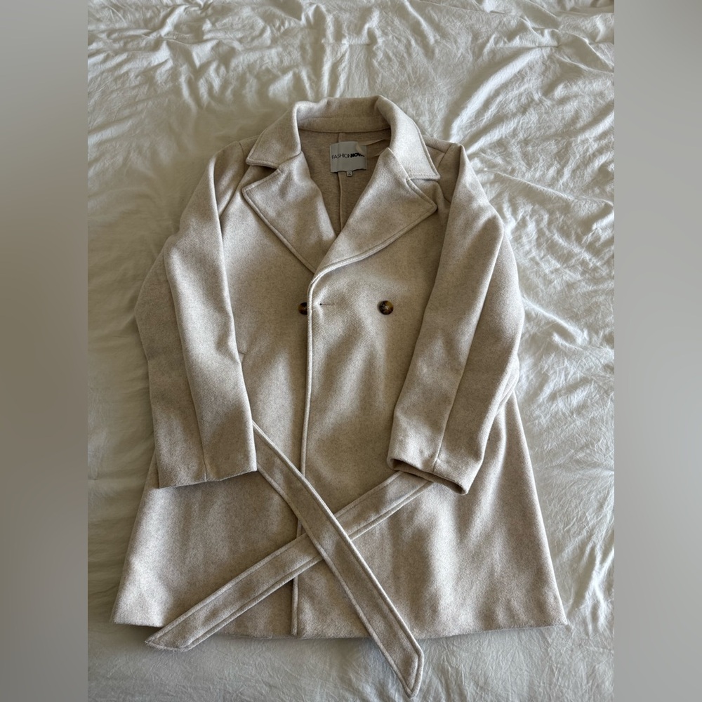 Fashion Nova Trench Coat- Ivory